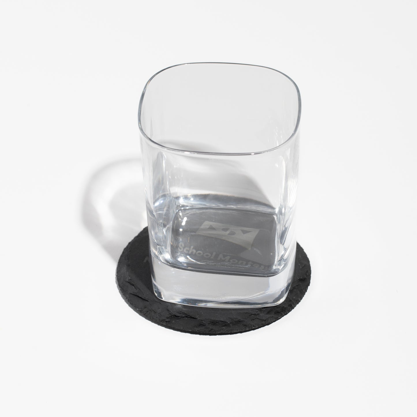 Round Slate Coasters - New School Montessori - Set of 2