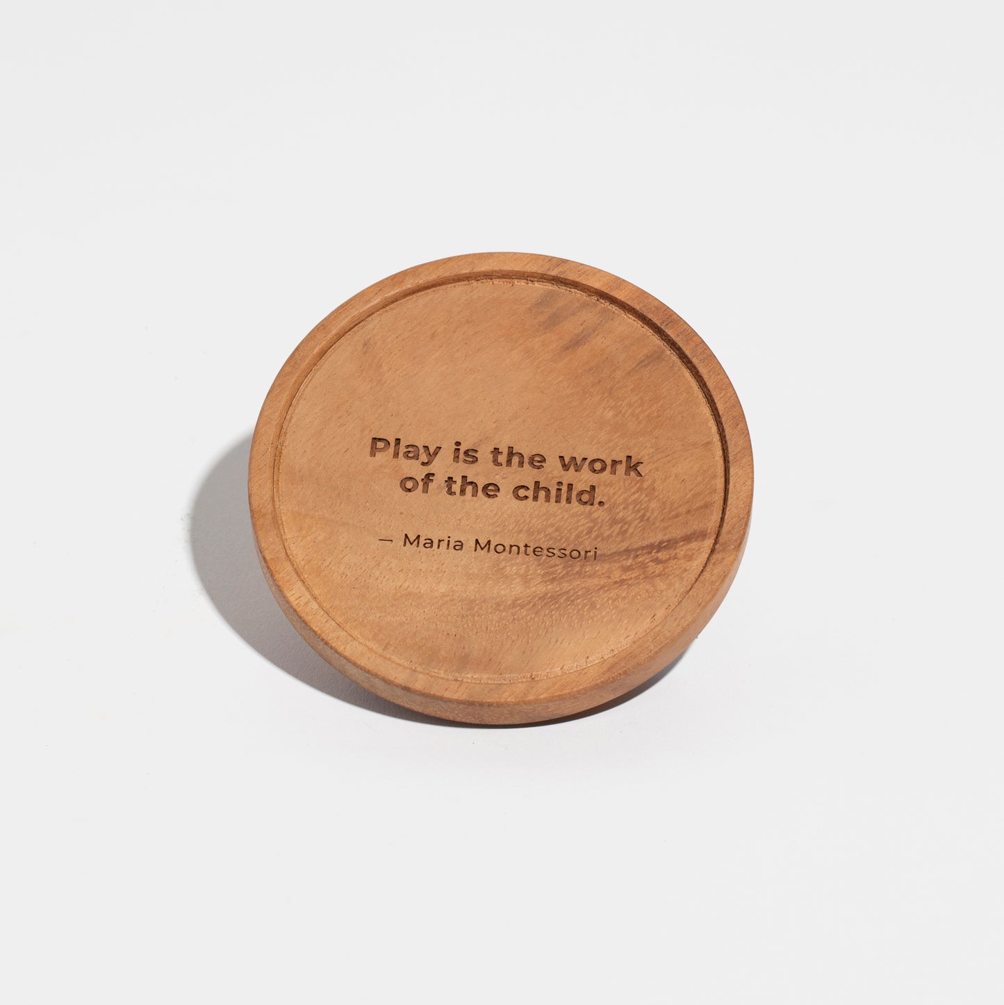 Round Wood Coasters with Montessori Quotes - Set of 4