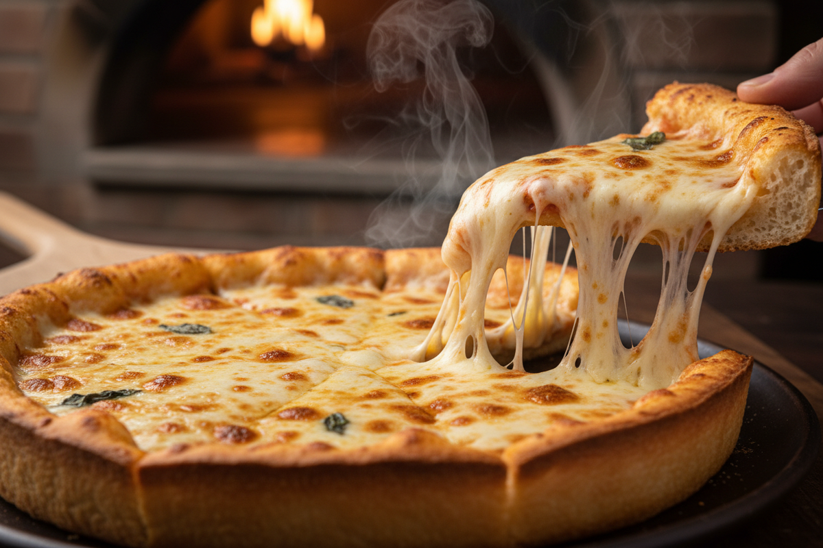 warm Cheese pizza 